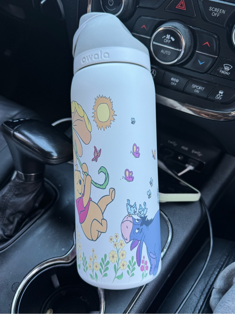 Kids White Winnie the Pooh & Eeyore Stainless Water Bottle